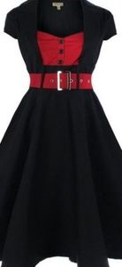 Black and Red Geneva Swing Dress